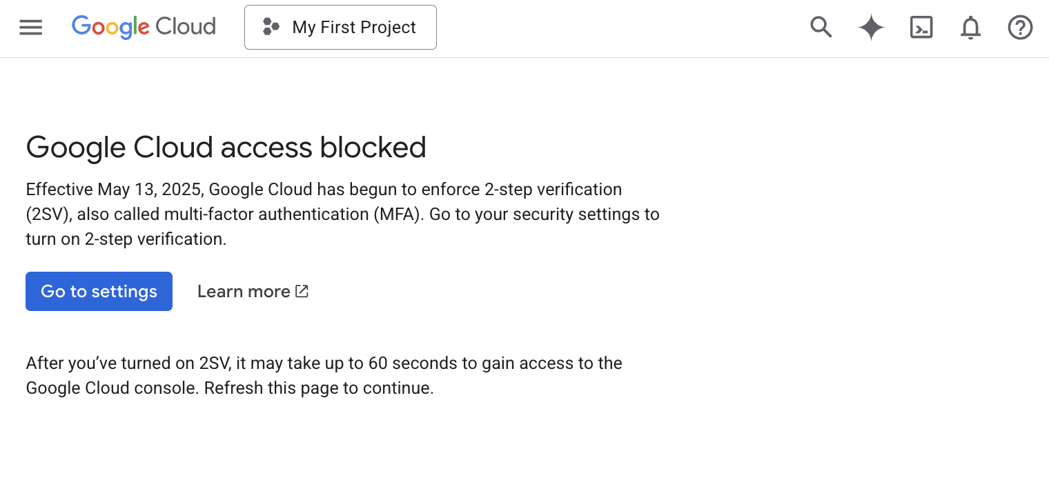 Google Cloud MFA Login Barrier
